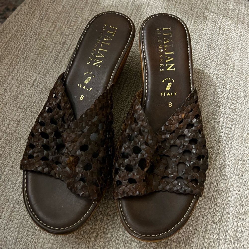 Italian Shoemakers size 8 made in Italy woven wedges